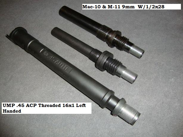 UMP .45 acp Threaded 16 x 1 Left Handed or .578 x28